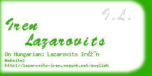 iren lazarovits business card